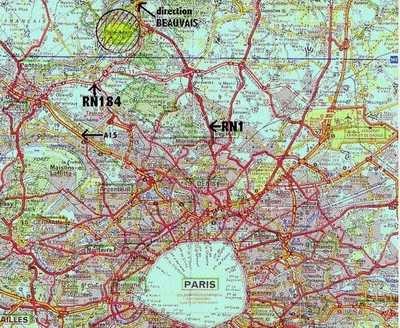 Carte L'Isle-Adam Porte de la Chapelle RN1